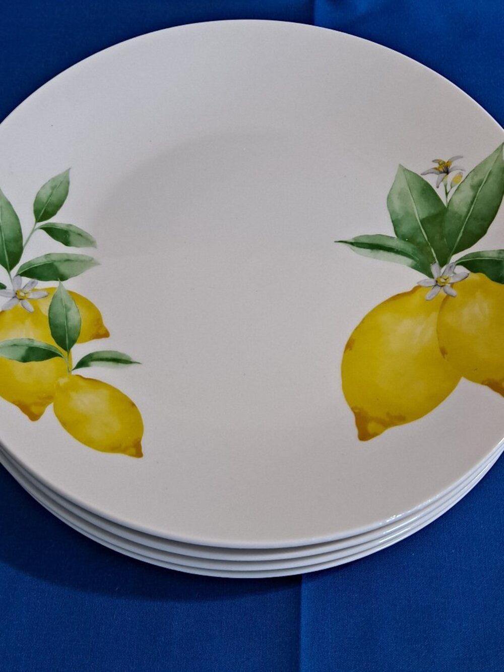 Set 4 Royal Norfolk 7 1/2" SALAD PLATES LEMONS Dinner Bread Dessert Citrus Fruit